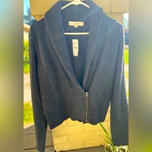 Women’s Ann Taylor Loft 100% Merino Wool zip sweater NWT